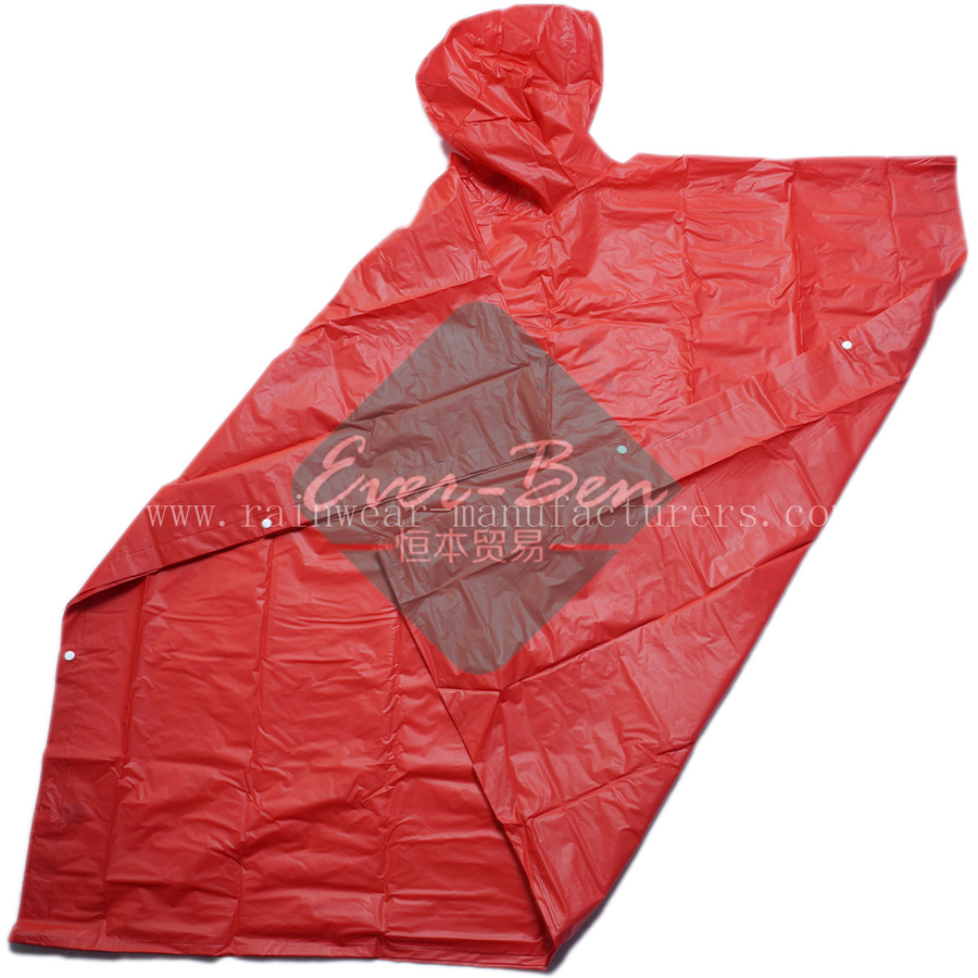 Red EVA Oversized Rain Poncho for sport games manufacturer
